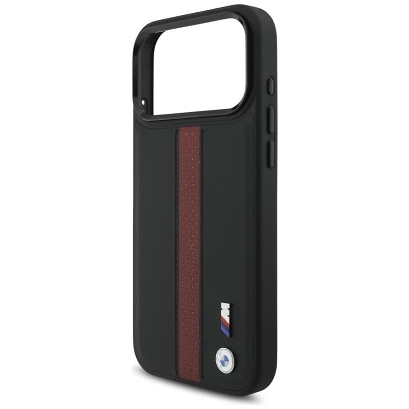 Custodia MagSafe con logo BMW M a strisce perforate per iPhone 17 Pro Max (rossa) - 6