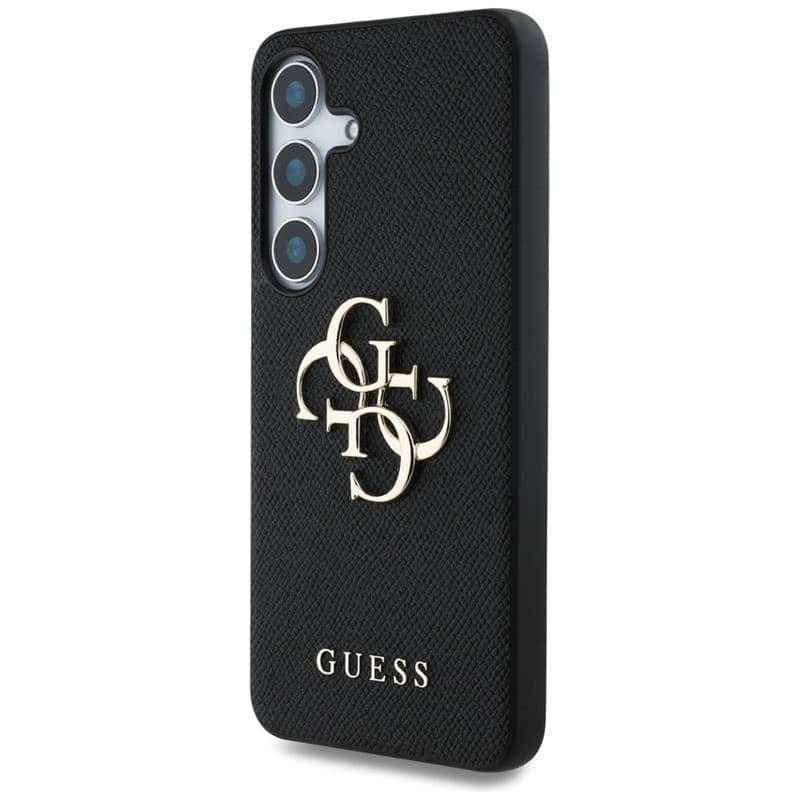 Guess Grained Big 4G Logo Small Classic Logo - Case for Samsung Galaxy S25 (black) - 2