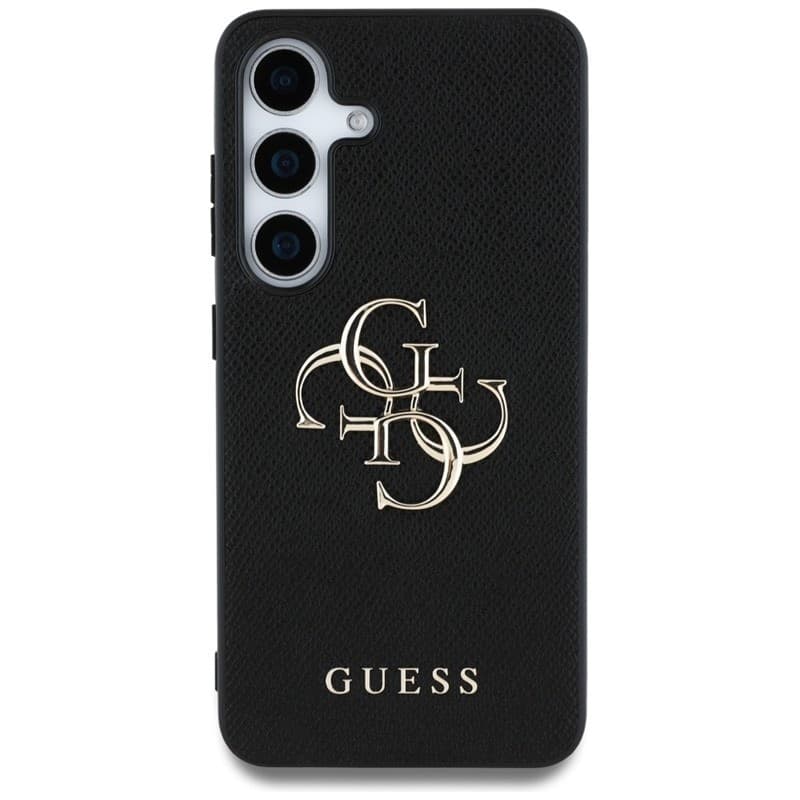 Guess Grained Big 4G Logo Small Classic Logo - Case for Samsung Galaxy S25 (black) - 3