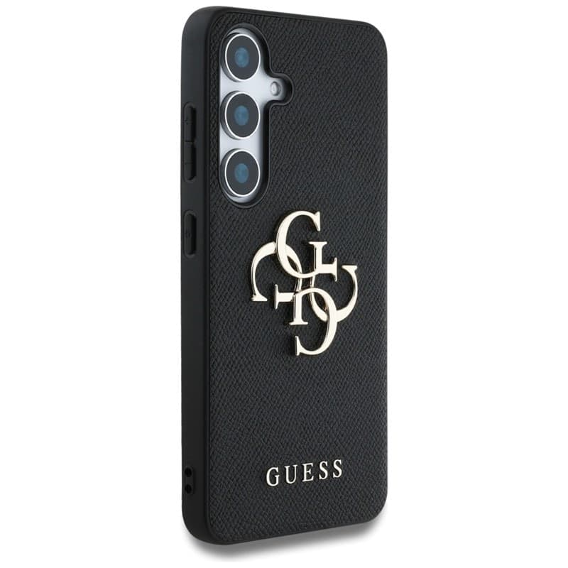 Guess Grained Big 4G Logo Small Classic Logo - Case for Samsung Galaxy S25 (black) - 4