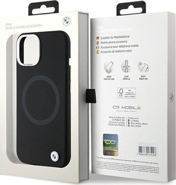 BMW Signature Liquid Silicone MagSafe - Case for iPhone 15 (Black) - 8