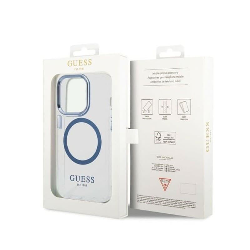 Guess Metal Outline MagSafe - Case for iPhone 14 Pro (Clear) - 8