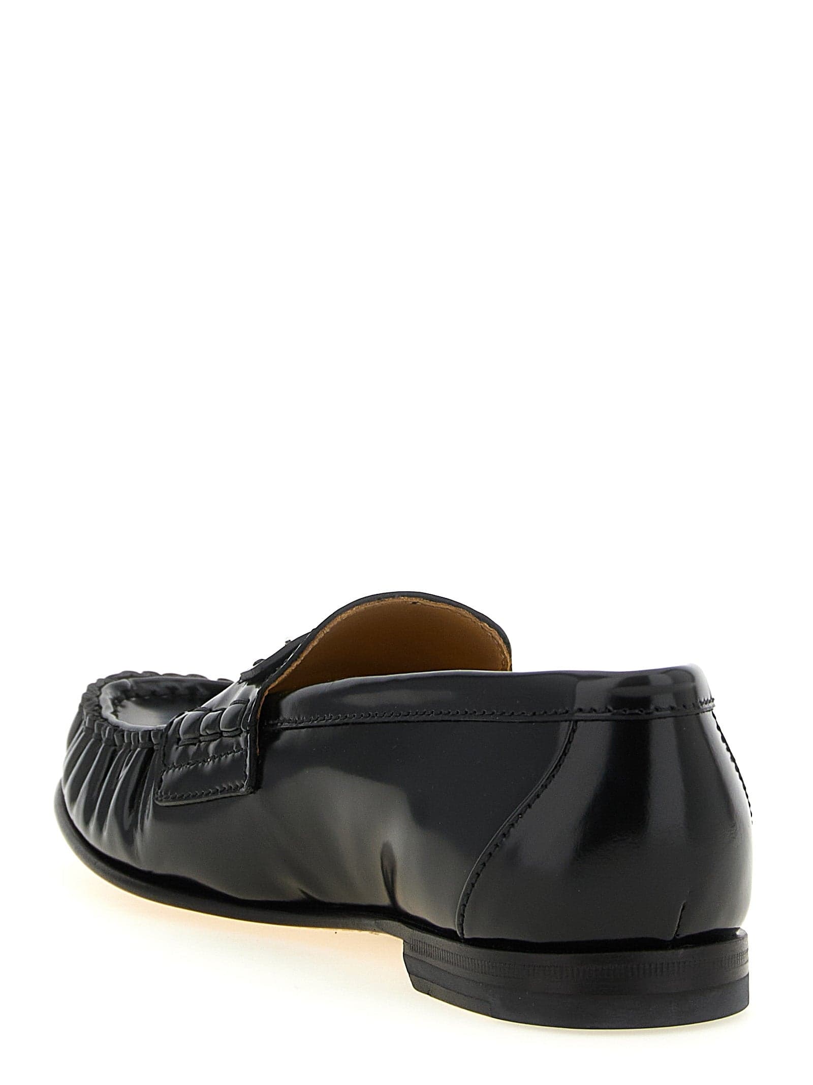 Fendi Black Calfskin Slip-On Loafers - 3