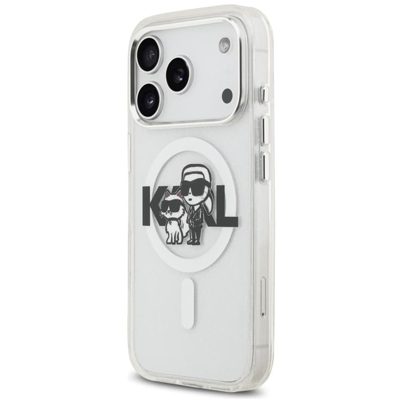 Karl Lagerfeld IML Glitter Karl & Choupette Sketch Logo MagSafe - Case for iPhone 17 Pro (transparent) - 2