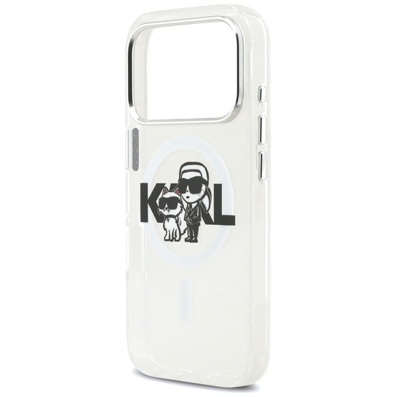 Karl Lagerfeld IML Glitter Karl & Choupette Sketch Logo MagSafe - Case for iPhone 17 Pro (transparent) - 6