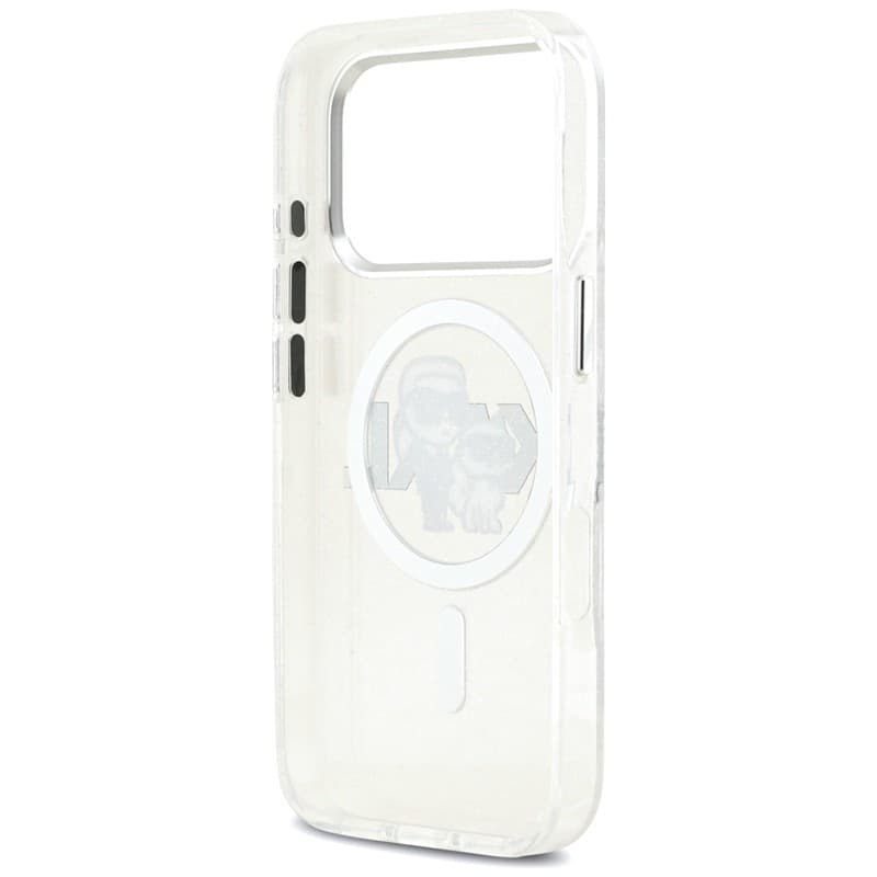 Karl Lagerfeld IML Glitter Karl & Choupette Sketch Logo MagSafe - Case for iPhone 17 Pro (transparent) - 7