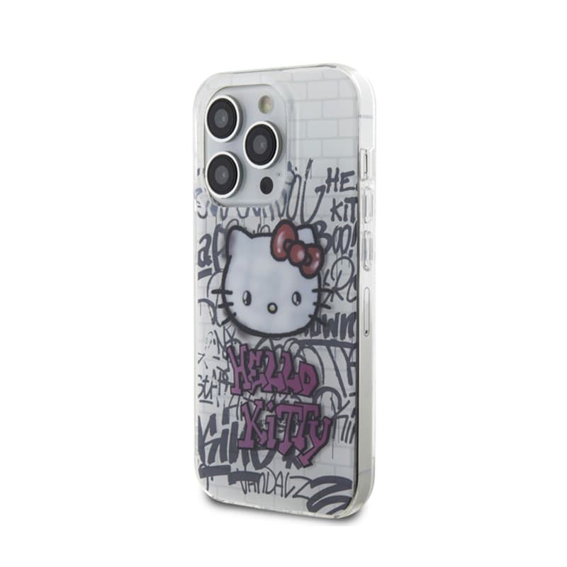 Hello Kitty IML Kitty On Bricks Graffiti - iPhone 15 Pro Case (white) - 2