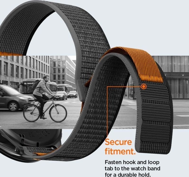 Cinturino Spigen Athlex Air - Garmin QuickRelease 22 mm (Nero/Arancione) - 9