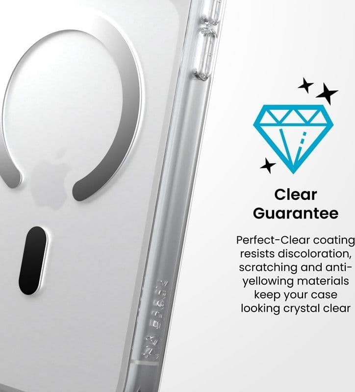 Speck Presidio Perfect Clear MagSafe - Custodia per iPhone 18 Pro Max / 17 Pro Max (Trasparente) - 7