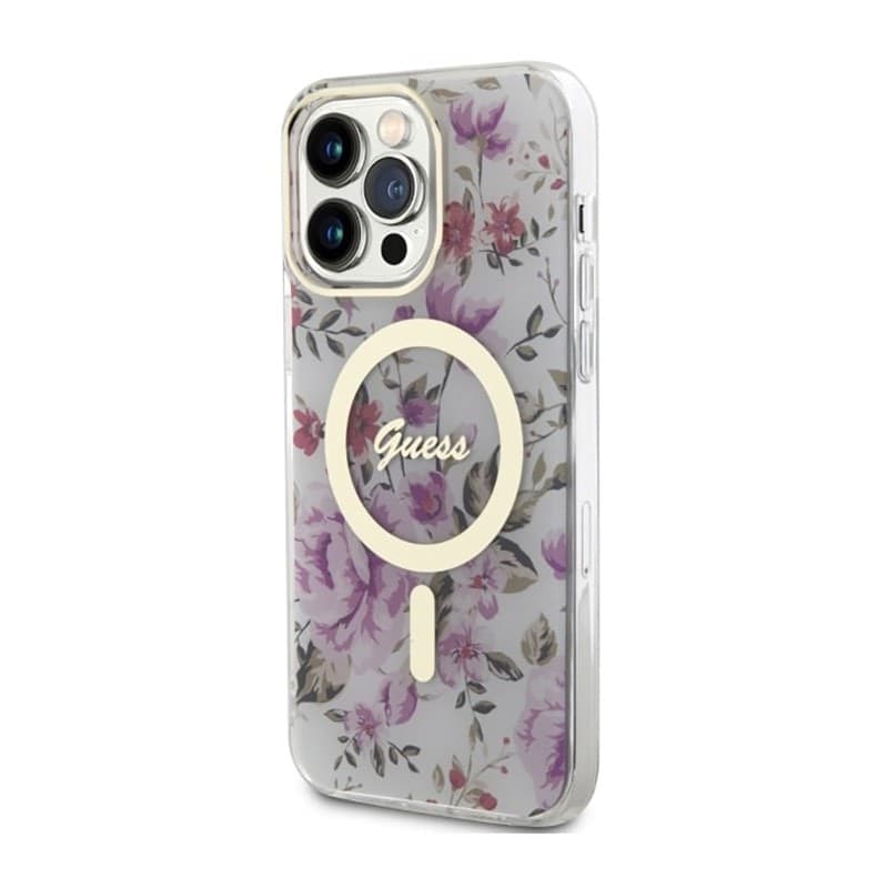 Guess Flower MagSafe - Case for iPhone 14 Pro Max (Transparent) - 2