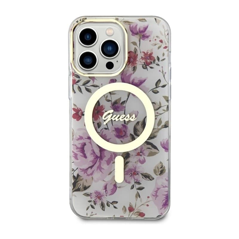 Guess Flower MagSafe - Case for iPhone 14 Pro Max (Transparent) - 3