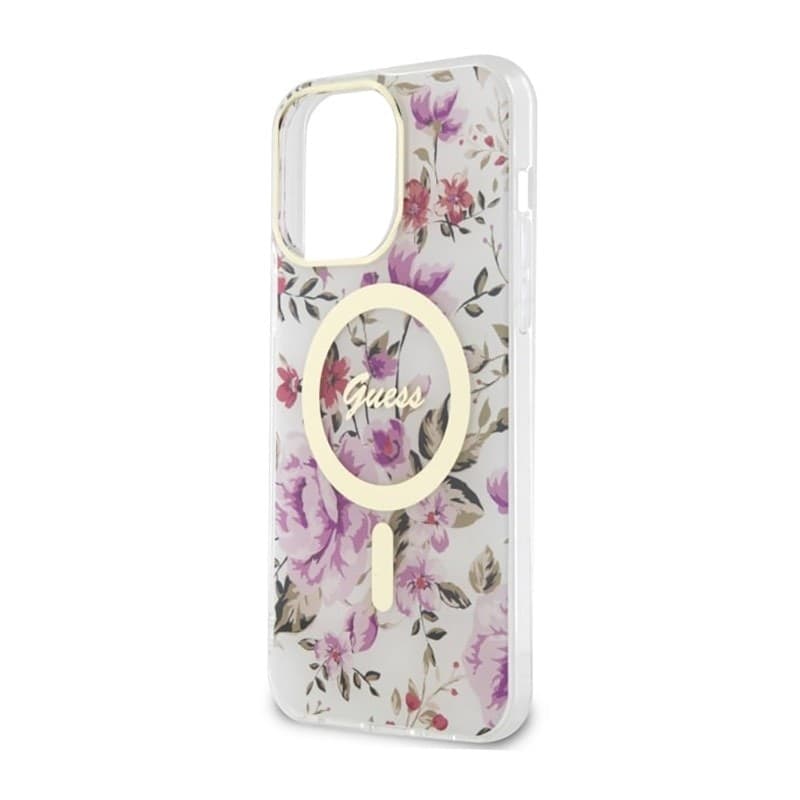 Guess Flower MagSafe - Case for iPhone 14 Pro Max (Transparent) - 6