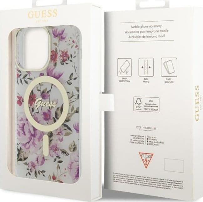 Guess Flower MagSafe - Case for iPhone 14 Pro Max (Transparent) - 8