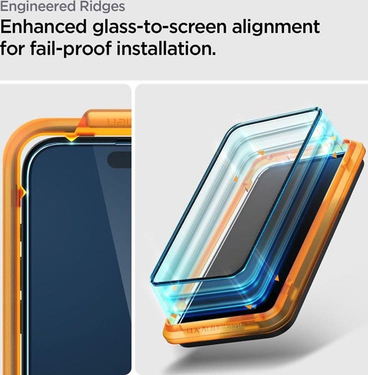 Spigen Alm Glass FC 2-Pack - Tempered Glass for iPhone 15 2pc (Black Frame) - 7