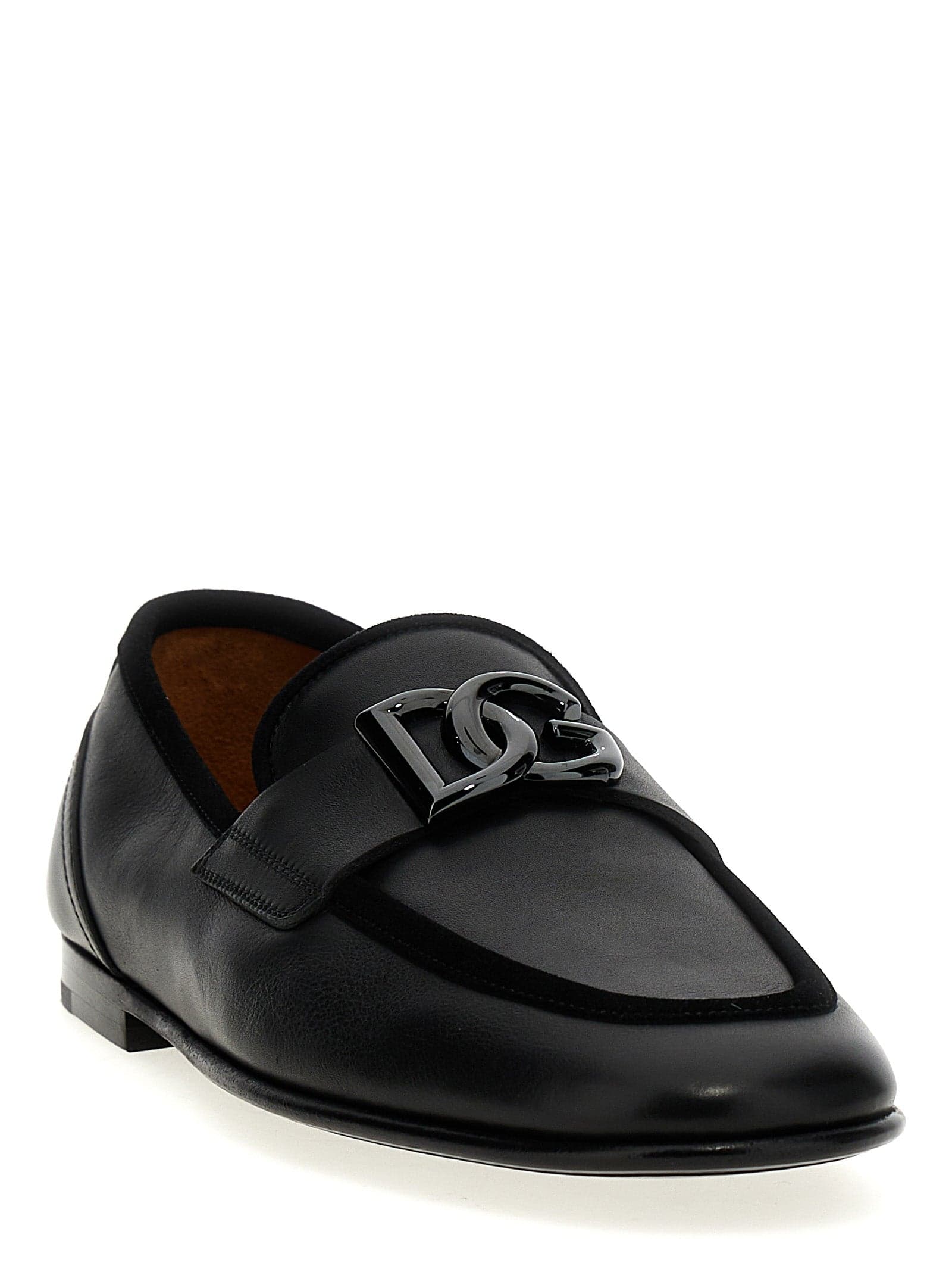 Dolce & Gabbana Black Calfskin Slip-On Loafers - 2