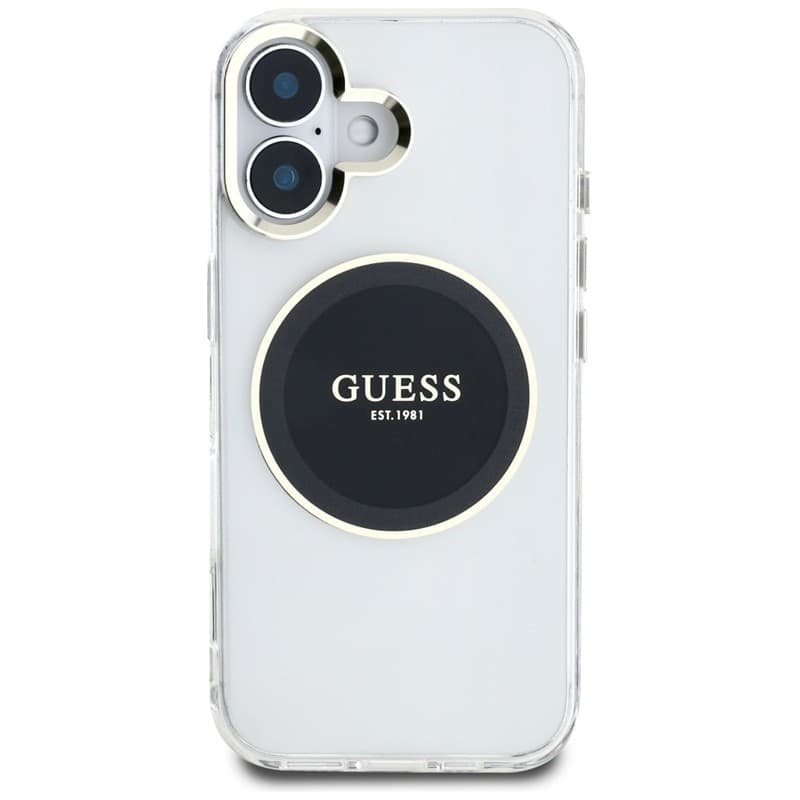 Guess IML Metal Colored Circle Classic Logo MagSafe - Case for iPhone 16 (black) - 3