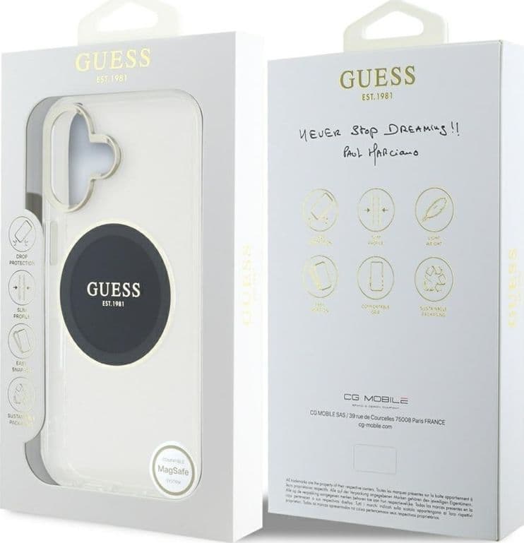 Guess IML Metal Colored Circle Classic Logo MagSafe - Case for iPhone 16 (black) - 8
