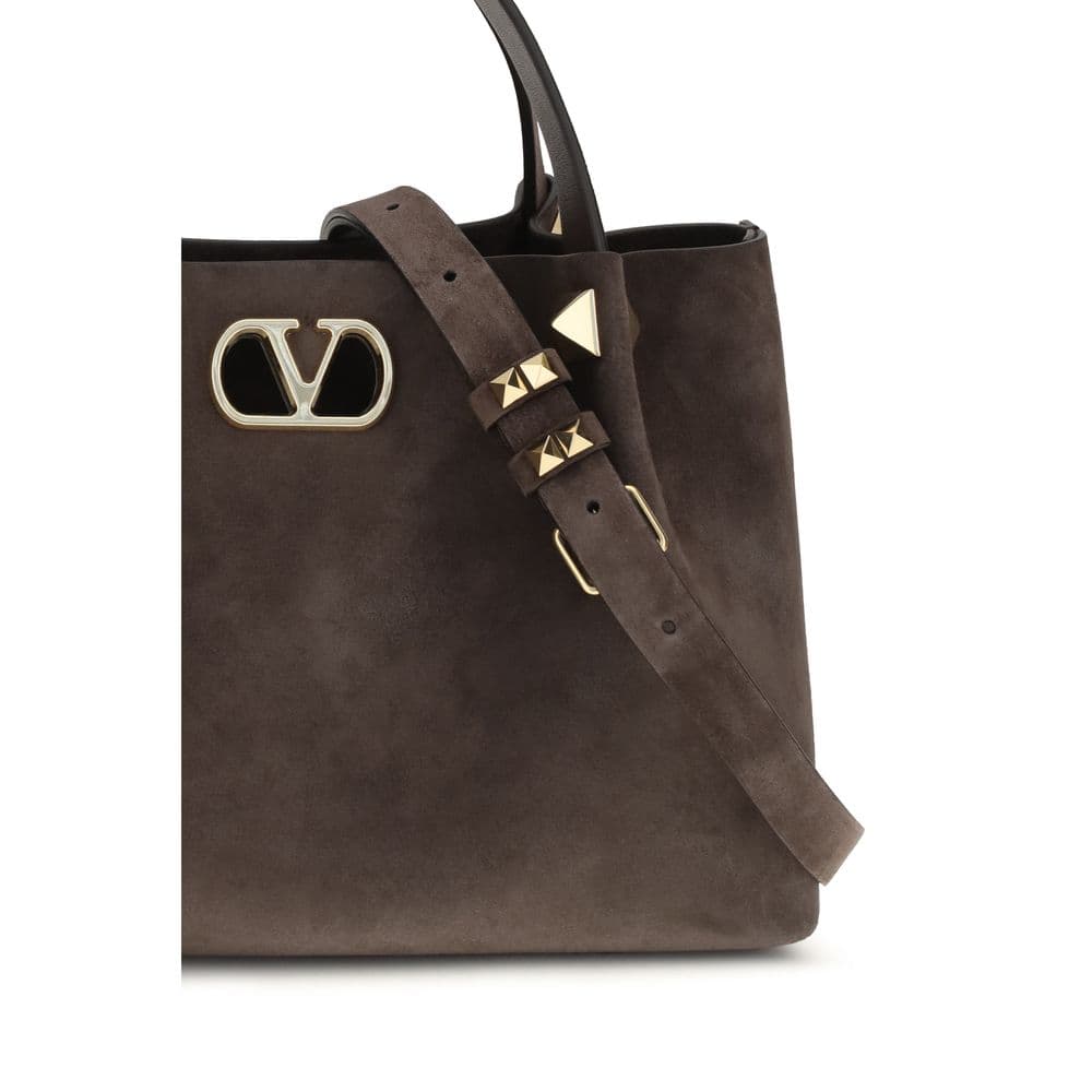 Valentino Garavani Brown Calf Leather Bos Taurus Handbag - 4