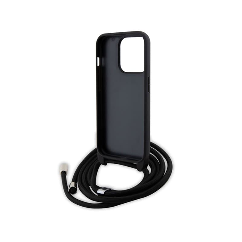 Karl Lagerfeld Crossbody Saffiano Metal Pin Karl & Choupette - Case for iPhone 15 Pro (Black) - 6