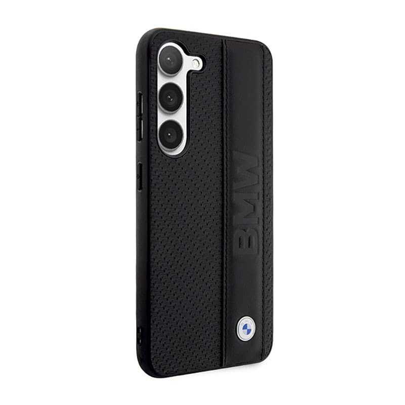 BMW Leather Textured & Stripe - Case for Samsung Galaxy S23+ (Black) - 4
