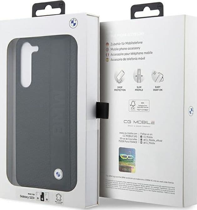 BMW Leather Textured & Stripe - Case for Samsung Galaxy S23+ (Black) - 8