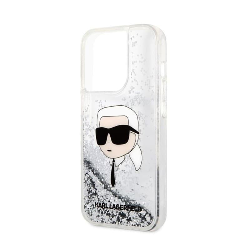 Karl Lagerfeld Liquid Glitter NFT Karl's Head - Case for iPhone 14 Pro Max (Silver) - 6