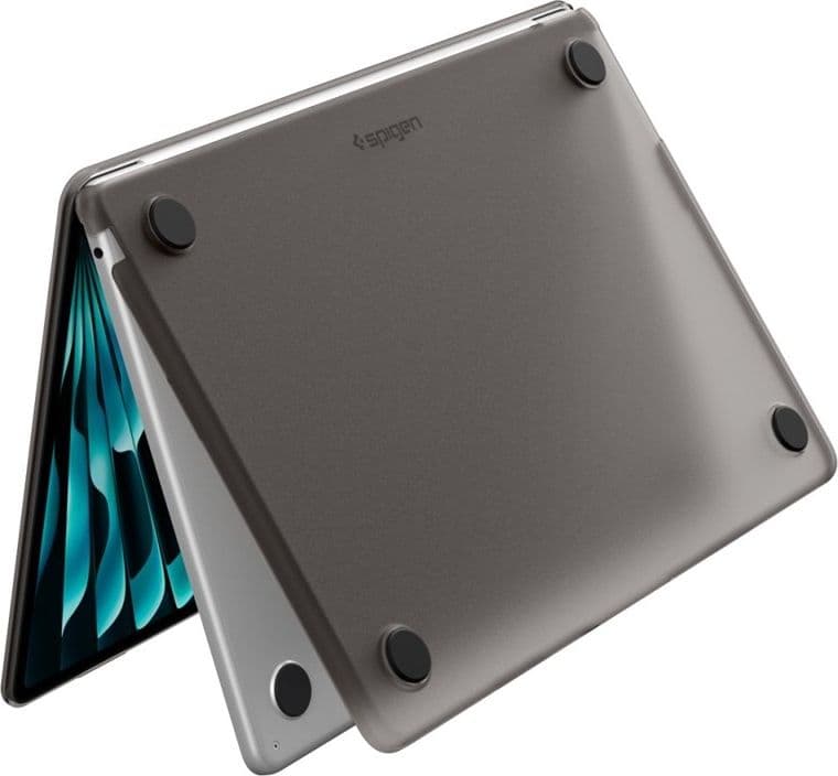 Spigen AirSkin - Custodia per MacBook Air 13,6" (M5/M4/M3/M2/2026-2022) (Nero ghiaccio) - 4