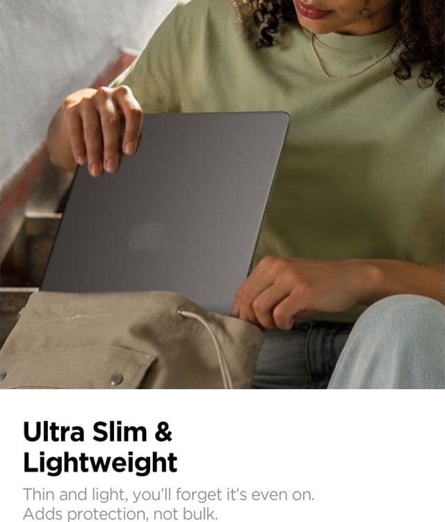 Spigen AirSkin - Custodia per MacBook Air 13,6" (M5/M4/M3/M2/2026-2022) (Nero ghiaccio) - 7