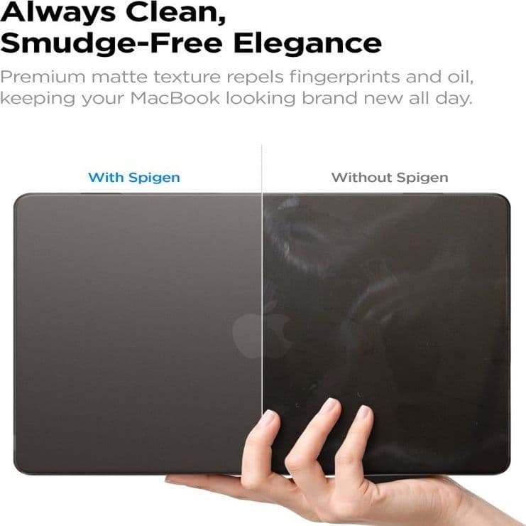 Spigen AirSkin - Custodia per MacBook Air 13,6" (M5/M4/M3/M2/2026-2022) (Nero ghiaccio) - 8