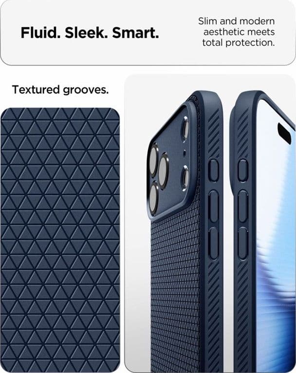 Spigen Liquid Air - Custodia per iPhone 18 Pro Max / 17 Pro Max (Blu navy) - 6