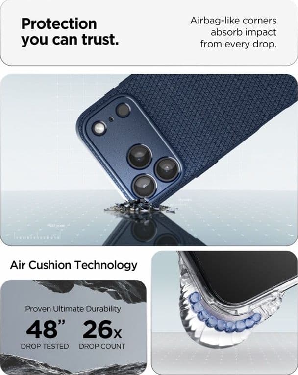 Spigen Liquid Air - Custodia per iPhone 18 Pro Max / 17 Pro Max (Blu navy) - 9