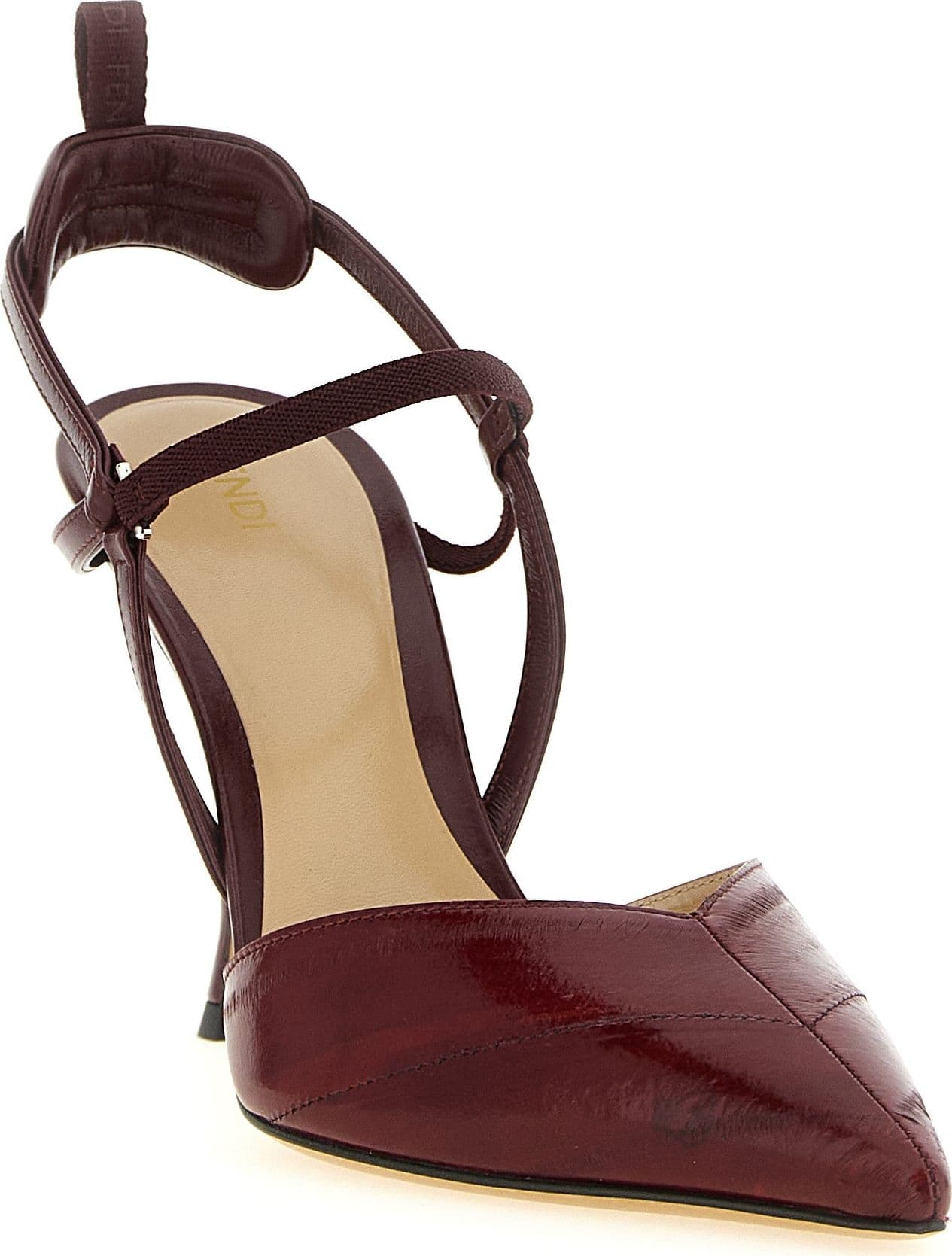 Fendi Bordeaux Lamb Leather Platform Pumps - 2