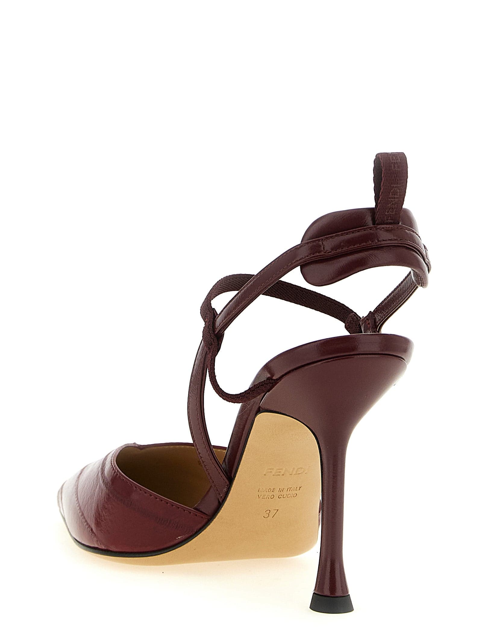 Fendi Bordeaux Lamb Leather Platform Pumps - 3