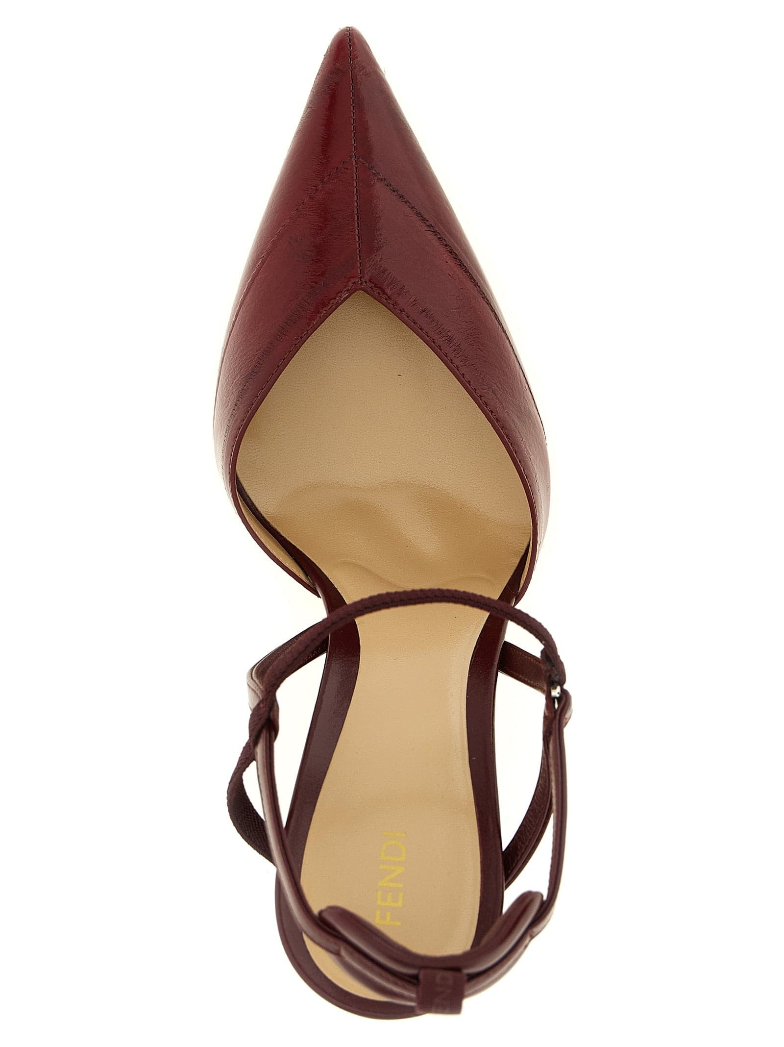 Fendi Bordeaux Lamb Leather Platform Pumps - 4