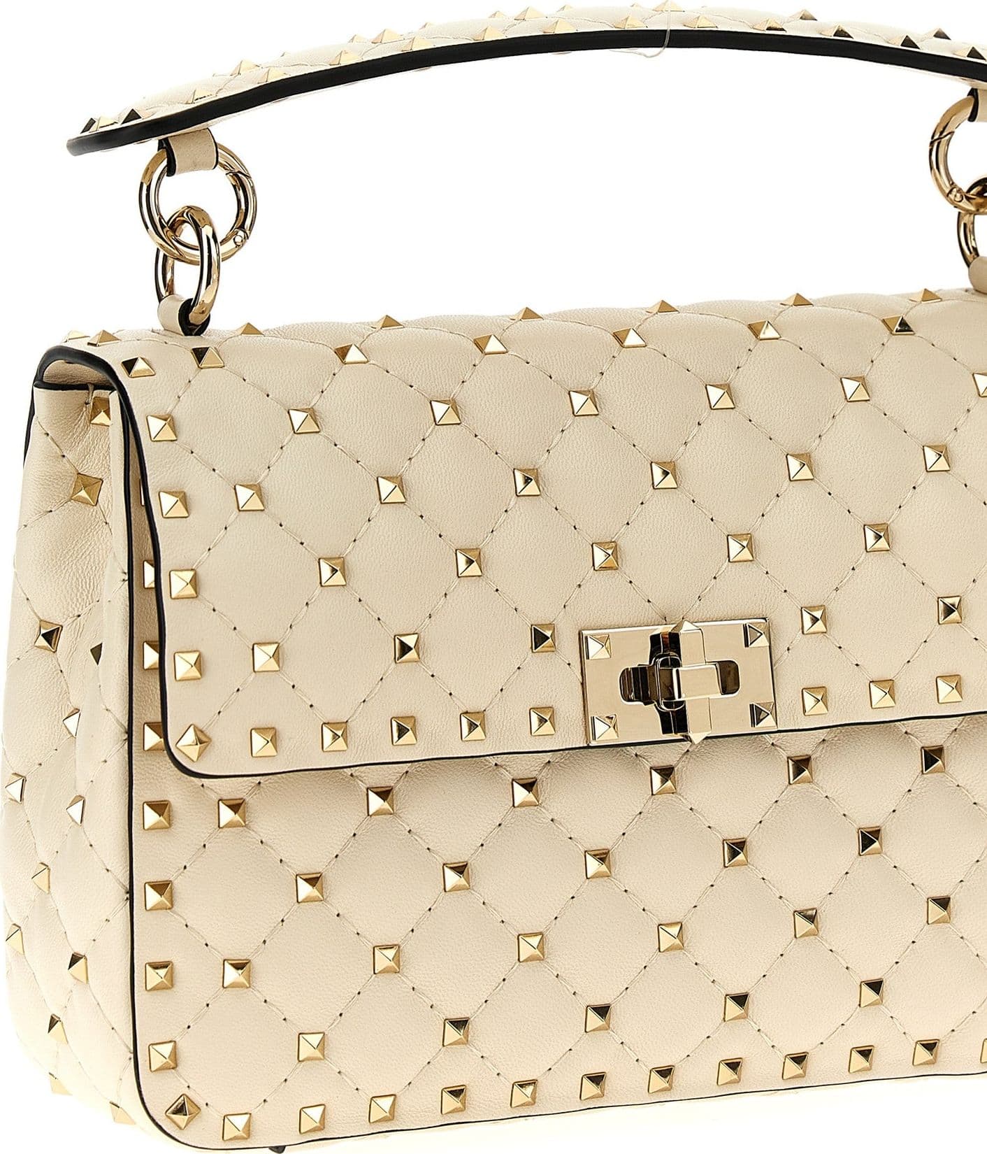 Valentino Garavani White Lamb Leather Shoulder Bag - 3