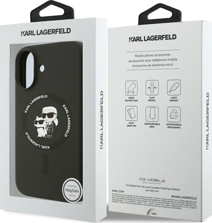 Karl Lagerfeld Silicone Karl & Choupette Ring MagSafe - Case iPhone 17 (black) - 8