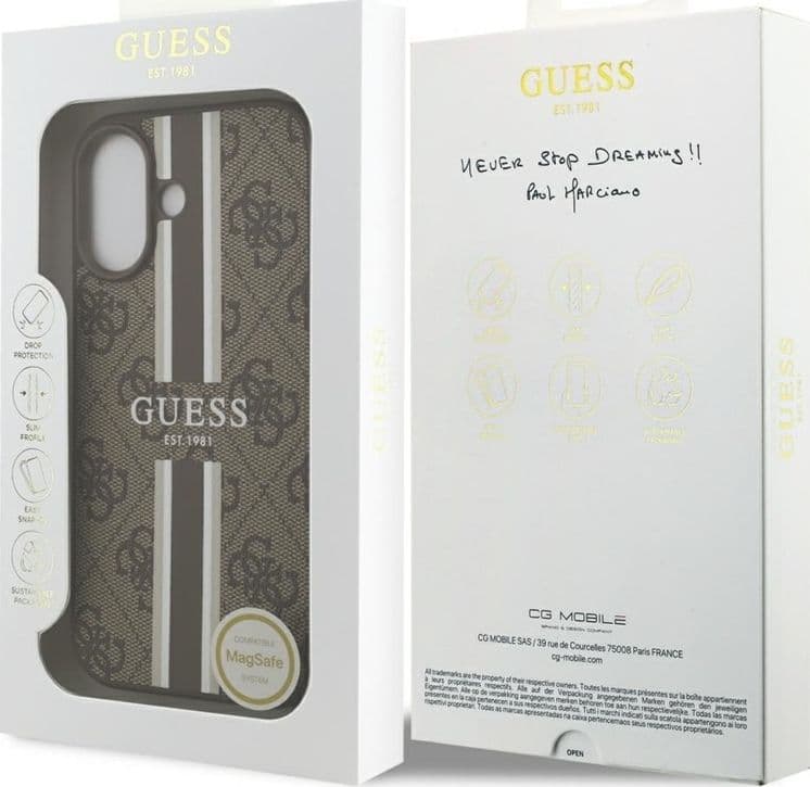 Guess 4G Printed Stripes MagSafe - Case iPhone 17 (brown) - 8