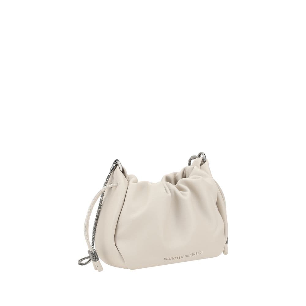 Brunello Cucinelli Beige Calf Leather Bos Taurus Shoulder Bag - 2