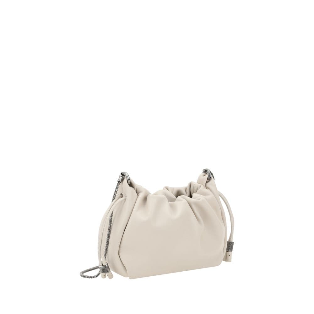 Brunello Cucinelli Beige Calf Leather Bos Taurus Shoulder Bag - 3