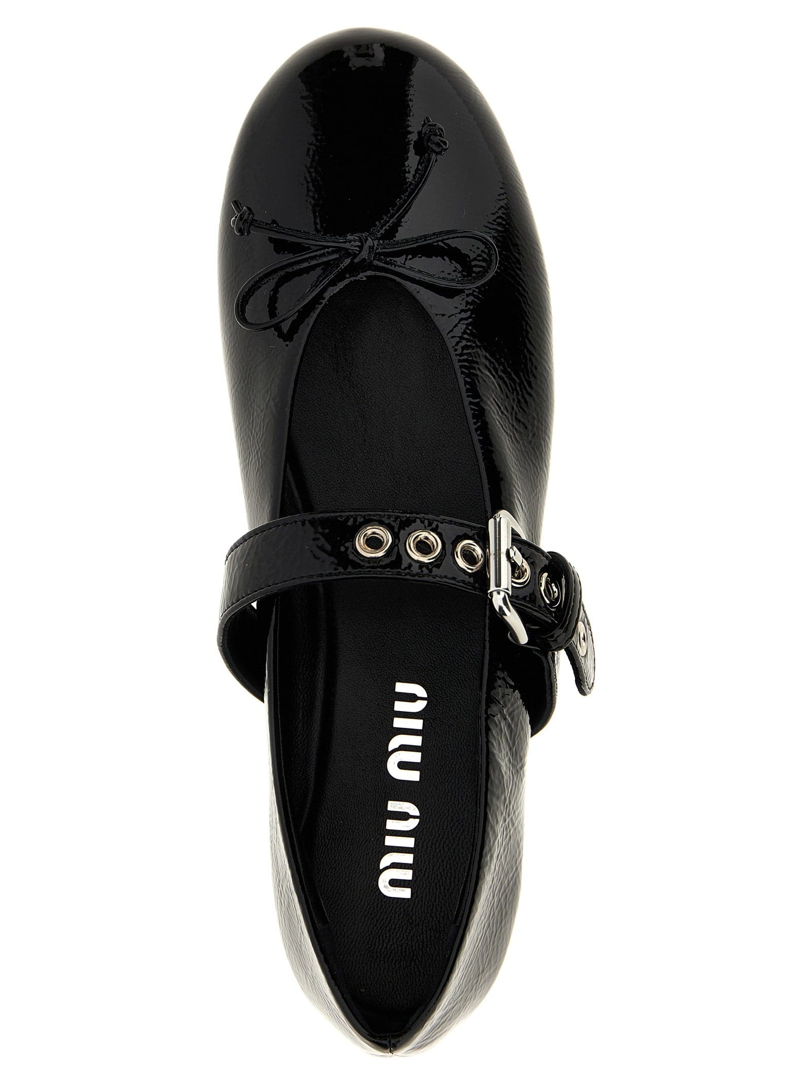 Miu Miu Black Calfskin Ballet Flats - 4
