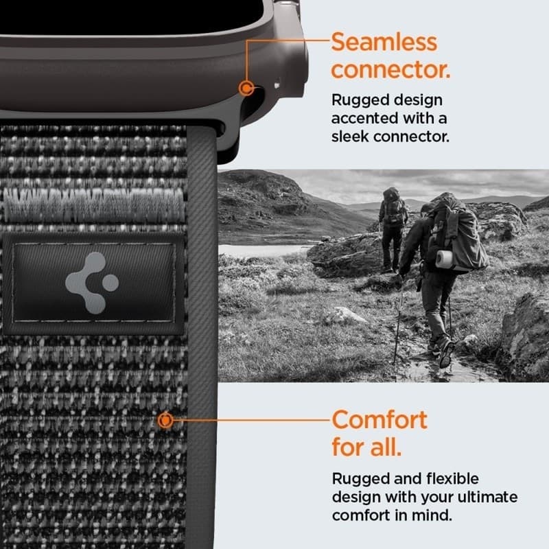 Cinturino Spigen Athlex Air 2 per Apple Watch 44/45/46/49 mm (Nero/Grigio) - 9