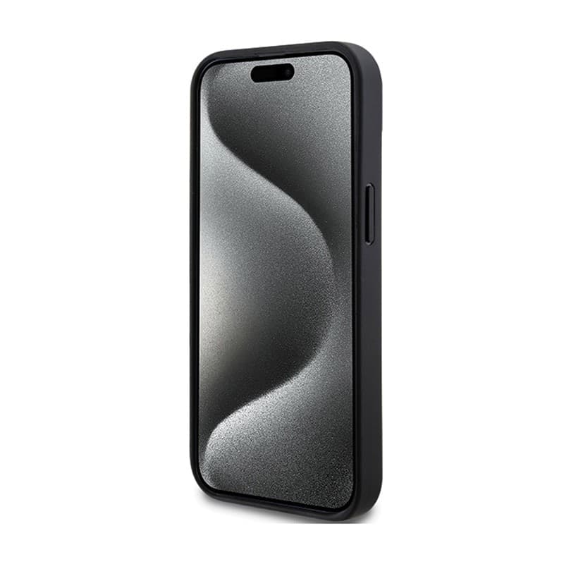 DKNY Leather Mono Stripe & Metal Logo - Case for iPhone 15 / 14 / 13 (black) - 5