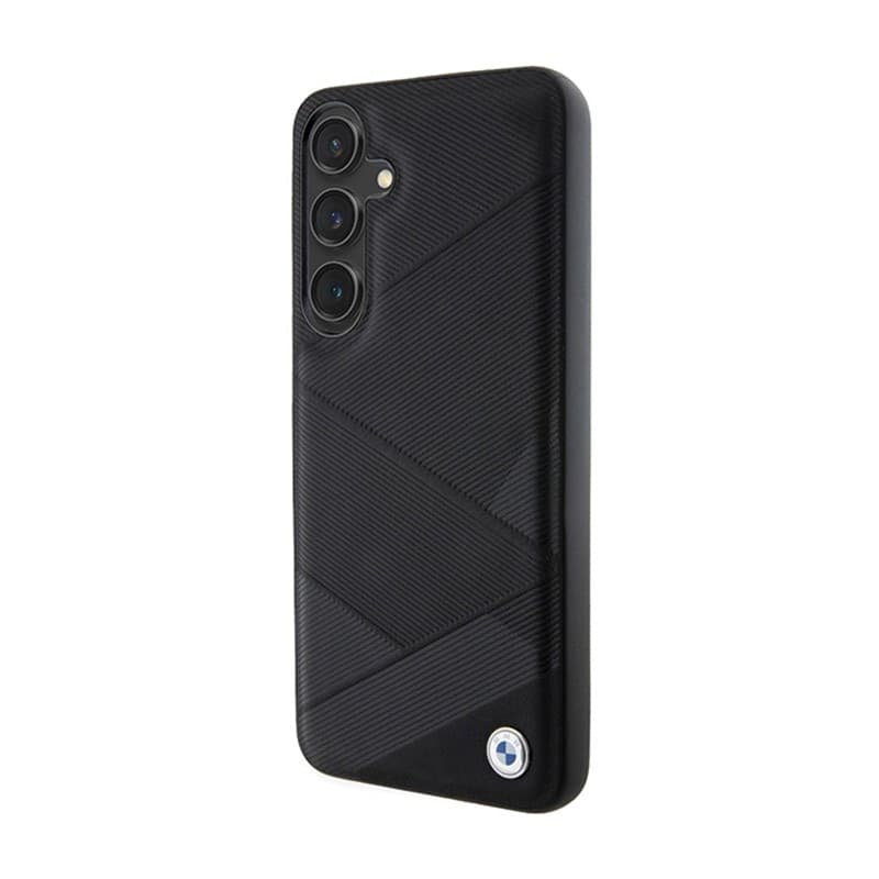 BMW Signature Leather Crossing Lines Pattern - Case for Samsung Galaxy S24+ (black) - 2