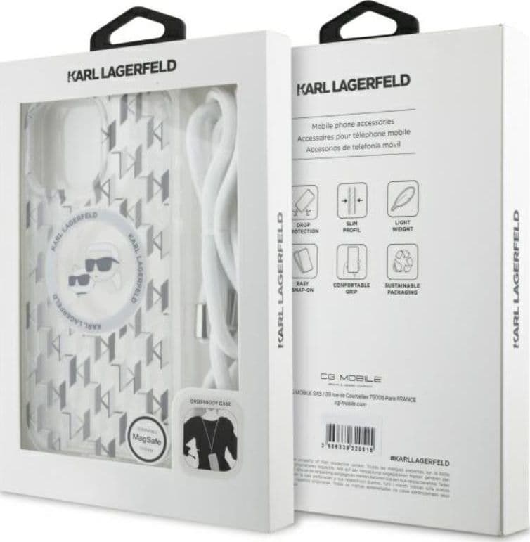 Karl Lagerfeld IML Crossbody Monogram Karl & Choupette Head MagSafe - Case for iPhone 16 Pro (transparent) - 7
