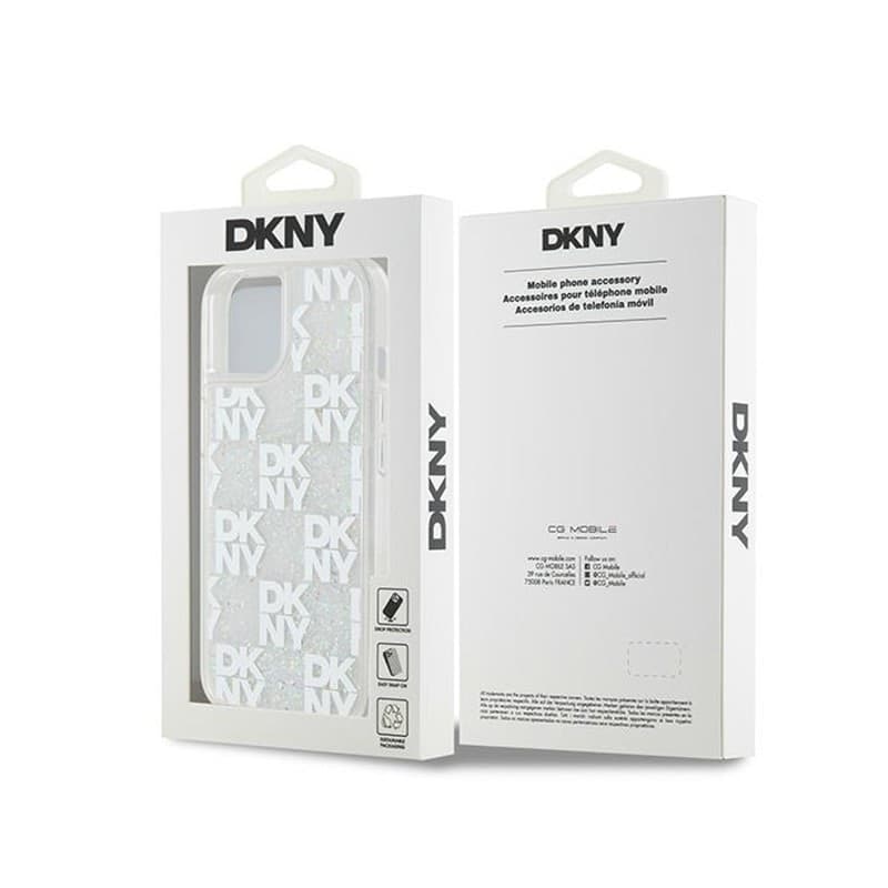 DKNY Liquid Glitter Multilogo - Case iPhone 15 / 14 / 13 (white) - 8
