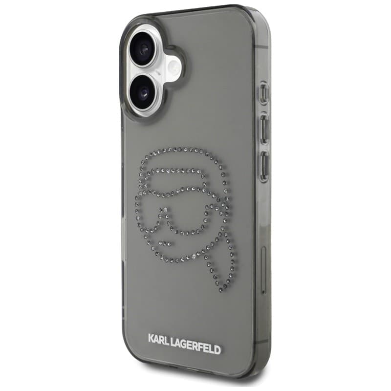 Karl Lagerfeld IML Rhinestones Karl Head - Case for iPhone 16 (black) - 2