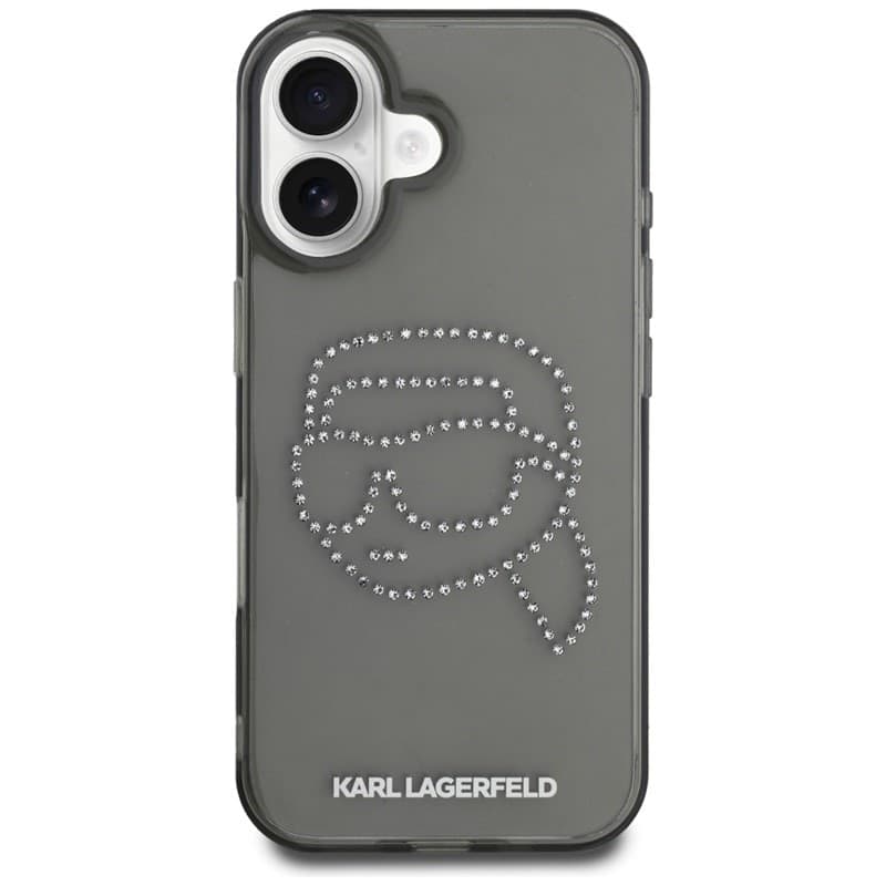 Karl Lagerfeld IML Rhinestones Karl Head - Case for iPhone 16 (black) - 3