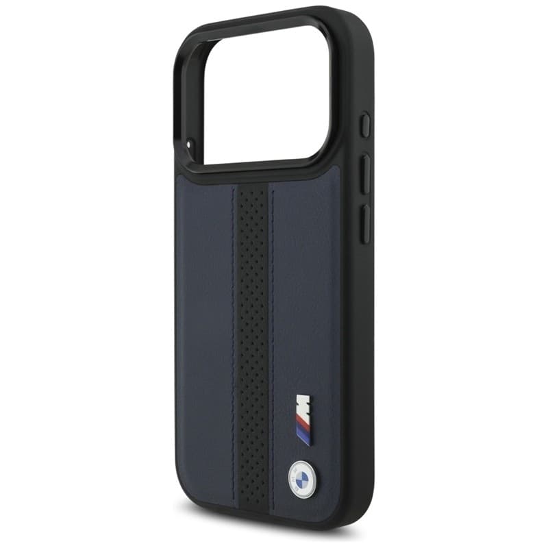 Custodia MagSafe con logo BMW M a strisce perforate per iPhone 17 Pro (blu navy) - 6
