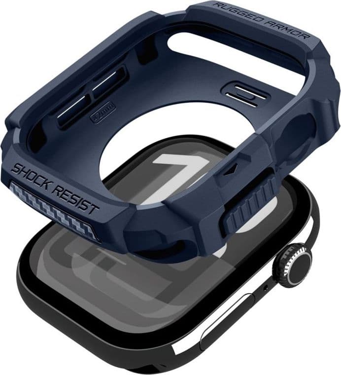 Spigen Rugged Armor V2 - Custodia per Apple Watch 10/11 42 mm (blu navy) - 9