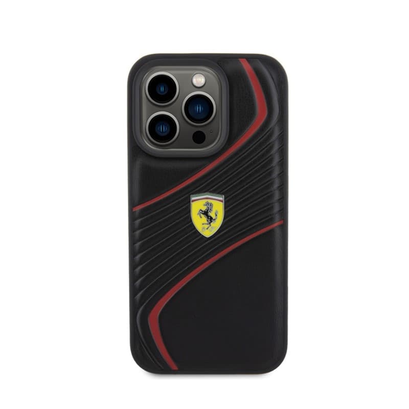 Ferrari Twist Metal Logo - Case for iPhone 15 Pro (Black) - 3